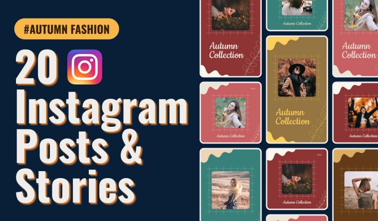 Autumn Fashion Instagram Posts Design Figma templates