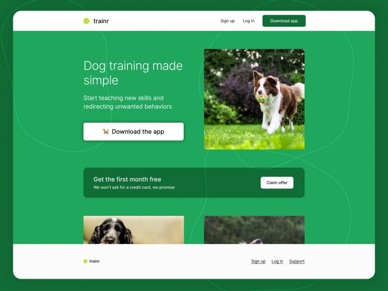 Dog Training Figma Landing Page