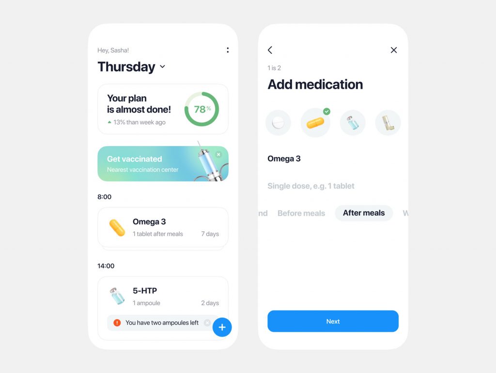 Medications Tracking Figma App Template