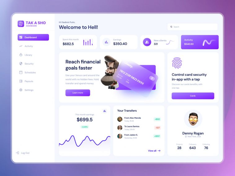 Payment Dashboard Web App Template Figma