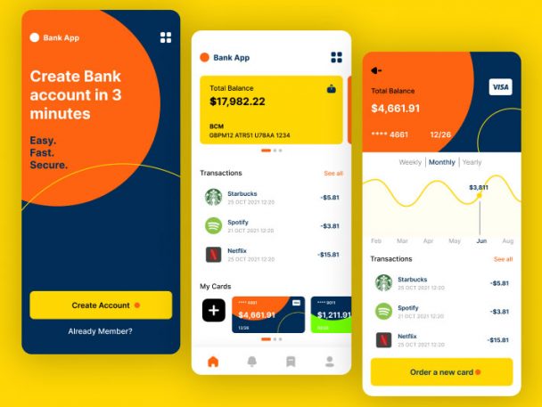 Free Colorful Banking App Figma Template - Free Figma Template