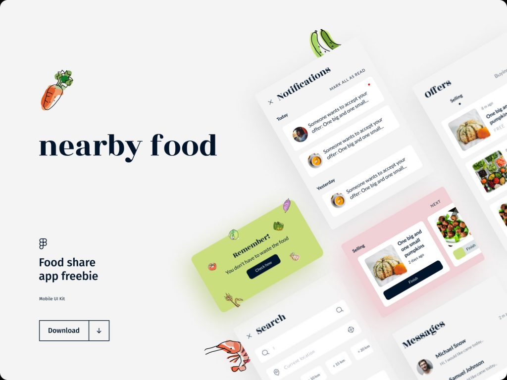 Nearby Food Figma App Freebie Template