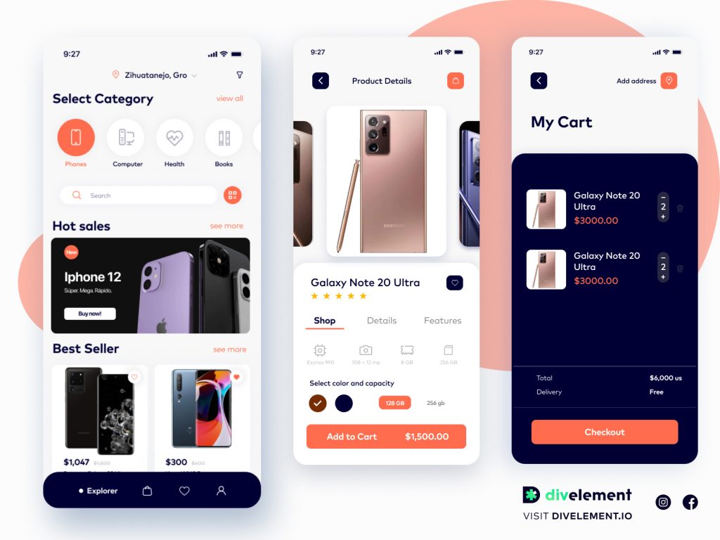 Electronic Ecommerce App Concept Design Figma Template