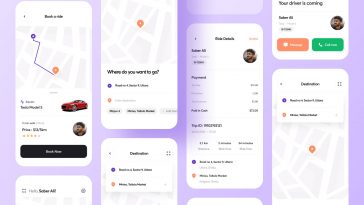 Ridesharing App UI Figma Template
