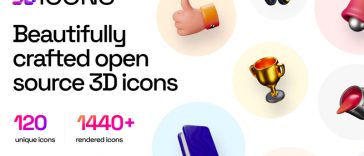 3dicons - Free Open Source 3D Icon Library