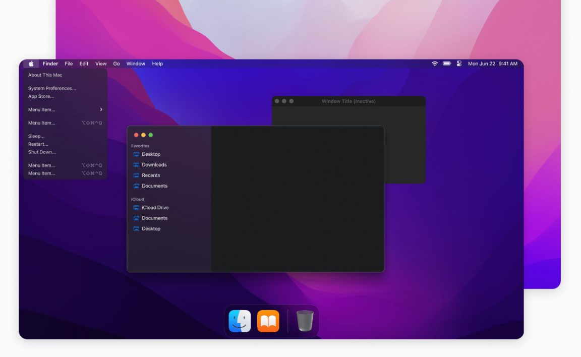 Free MacOS Monterey Free UI Kit for Figma - Free Figma Template