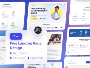 Free Landing Page UI Design Figma Template - UIKitsFree.com