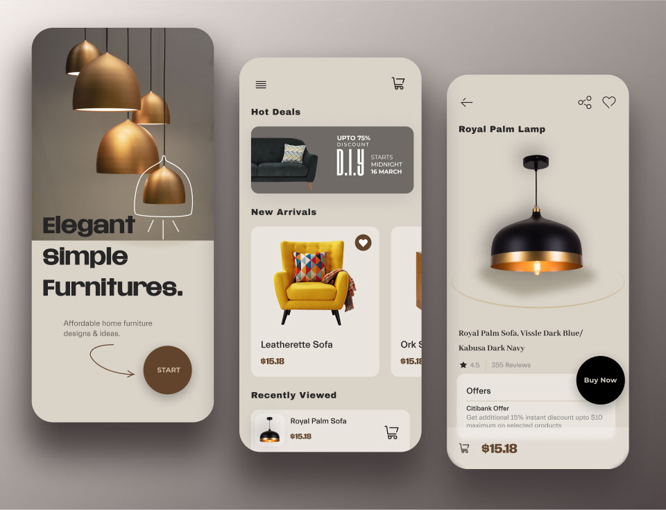 Free Furniture App Concept Figma Template - Figma Template