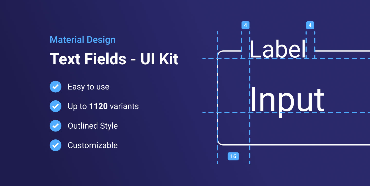 Free Material Text Fields UI Kit For Figma Template - Free Figma Template