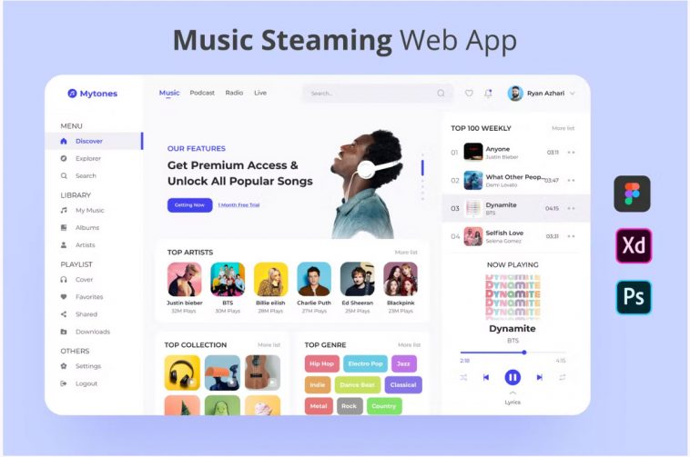 Music Streaming Web App | Mytones