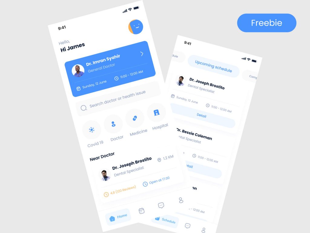 Doctor Appointment App UI Figma Freebie – Dokterian