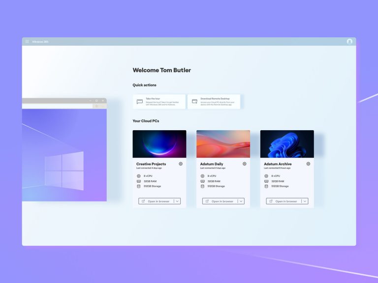 Figma Windows 365 Dashboard
