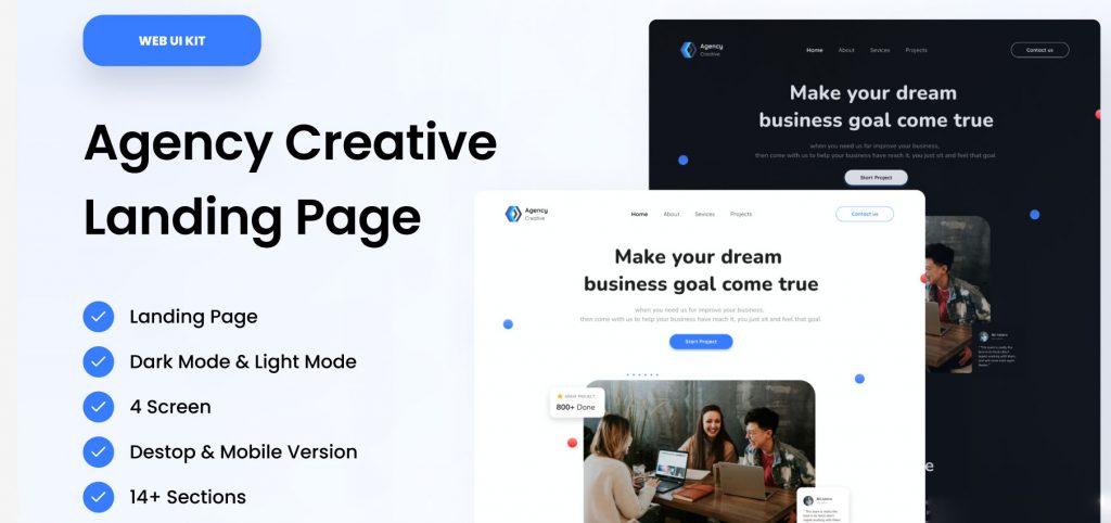 Free Agency Responsive Landing Page Figma Template