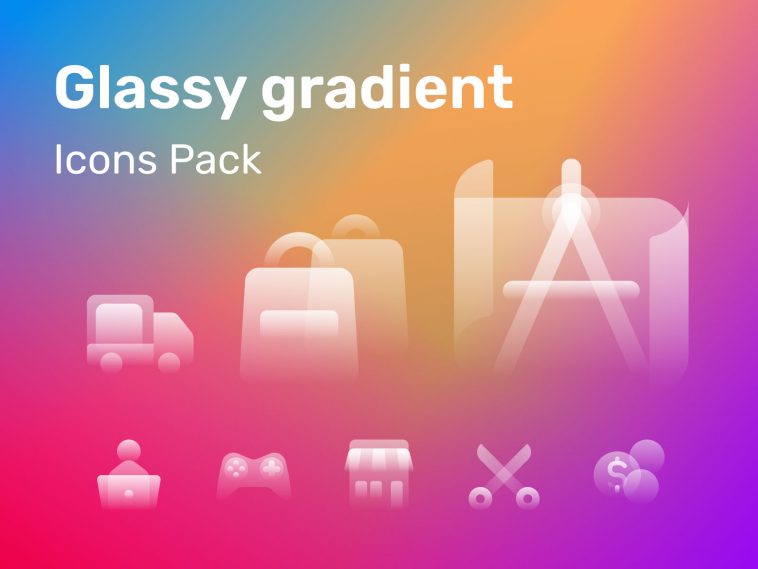 16 Glassy Icons Pack