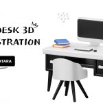 Desk 3D Illustration Made With Figma