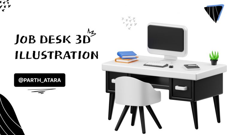 Desk 3D Illustration Made With Figma