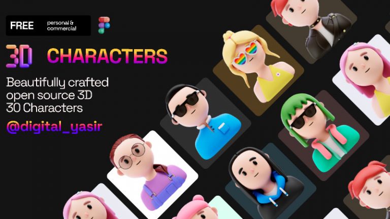 User Photo Figma Figma Free 3D User Characters - Free Figma Template