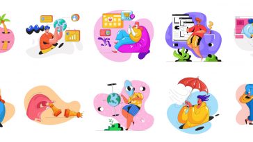 Free Colorful Illustrations For Figma