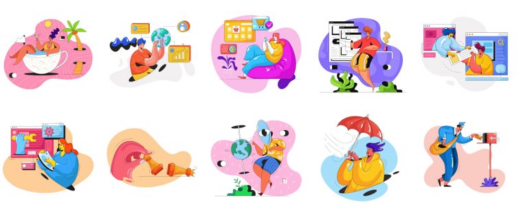 Free Colorful Illustrations For Figma