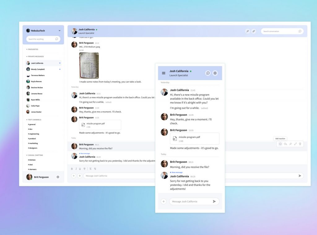 Free Responsive Chat UI Design Templates Figma free - Free Figma Template