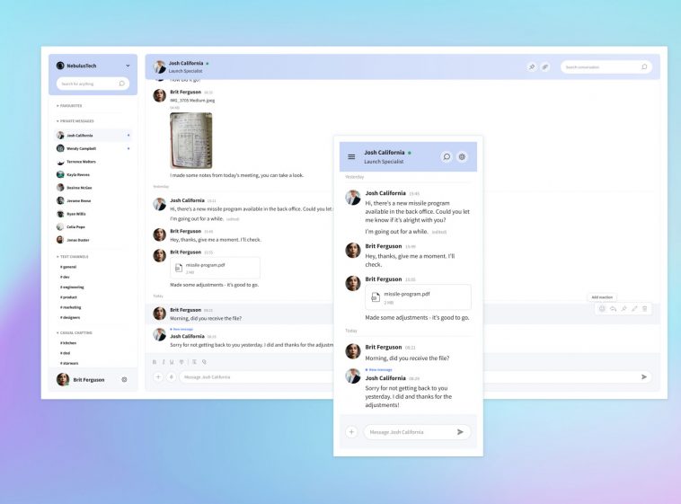 Responsive Chat UI Design Templates Figma