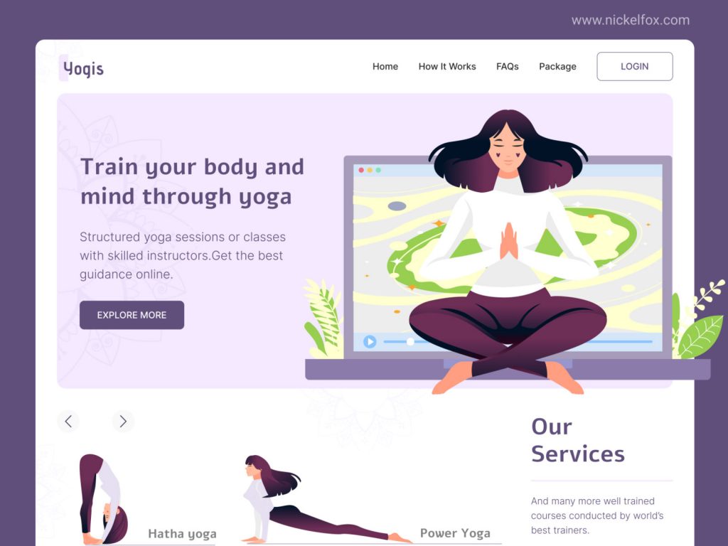 Yoga Day Figma Website Landing Page Template for free