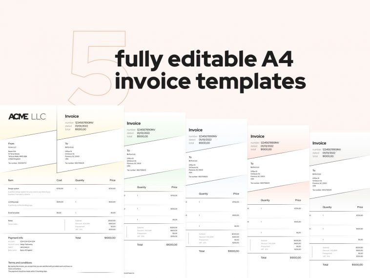 Figma A4 Invoice Template (Fully Editable)