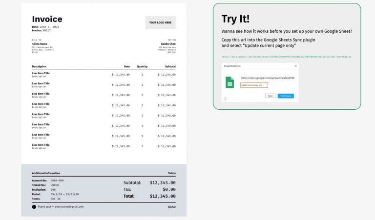 Figma Invoice Template And Google Sync
