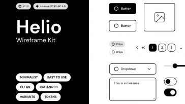 ️Minimal style Wireframe UI Kit free – Helio