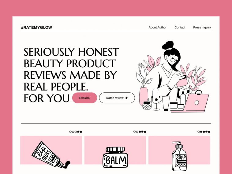 Beauty Blog Website Template Figma