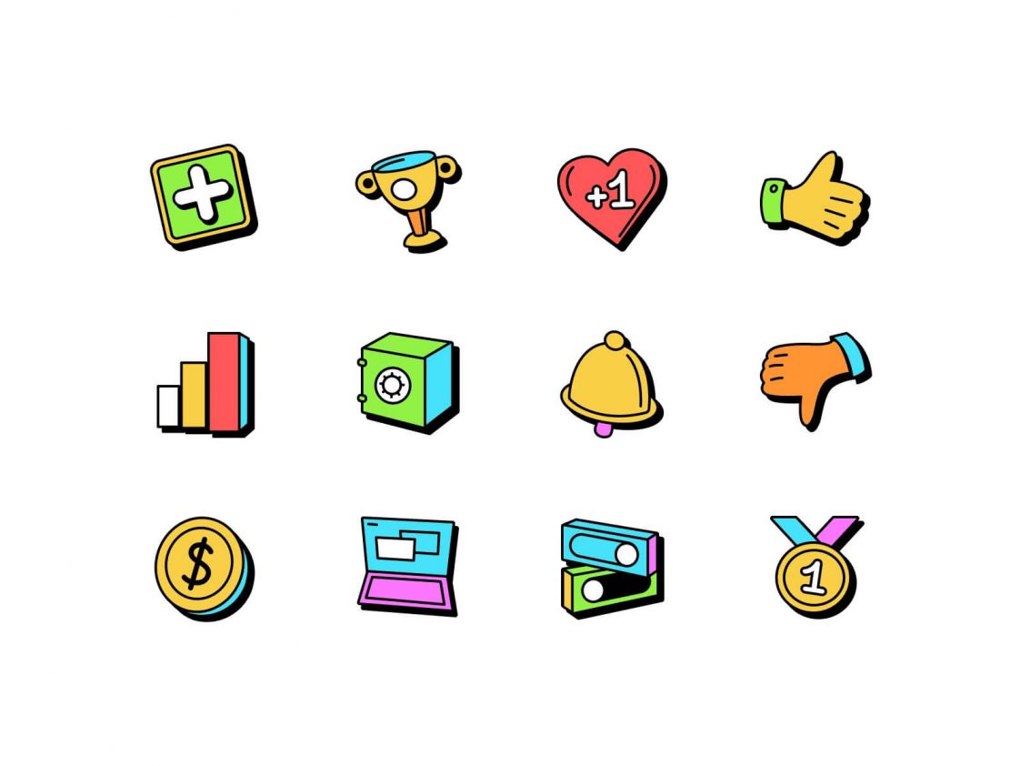 Free Cartoon-Style Icons Figma Resource - Free Figma Template