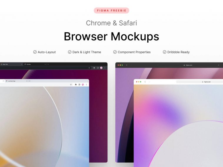 Chrome and Safari Browser Mockups Figma