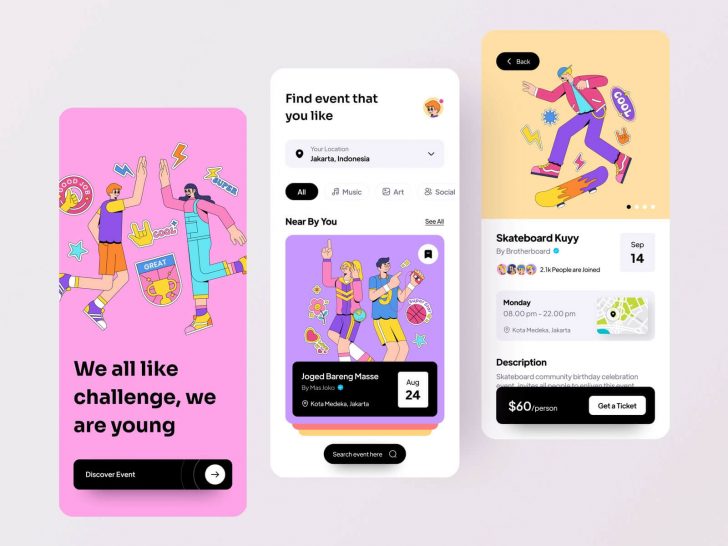 Free Event Discovery App UI Figma Freebie – Masse - Free Figma Template