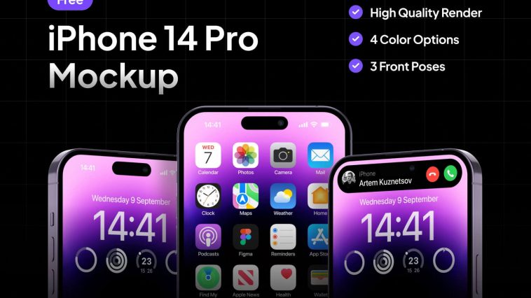 Free Figma iPhone 14 Minimal Mockups - Free Figma Template