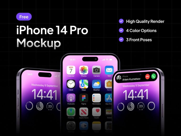 Figma iPhone 14 Pro Mockup free