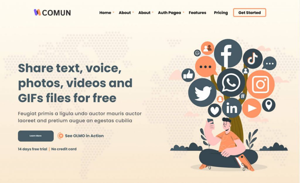 Figma Social Landing Page Template