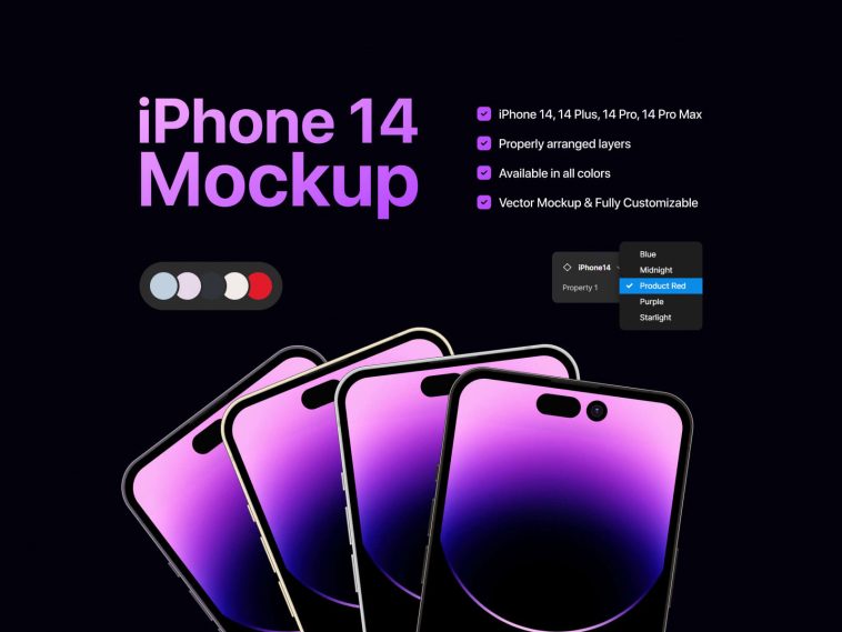 Free iPhone 14 Mockups For Figma