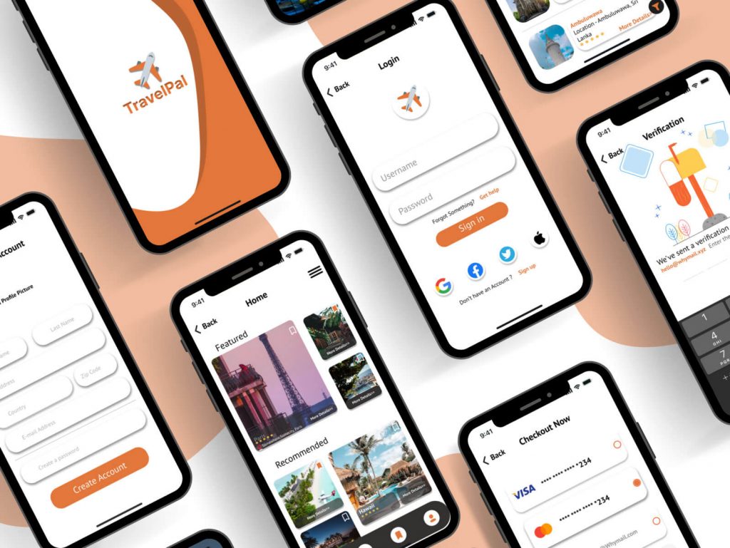 Hotel Booking and Destination Planner App UI Kit Free (TravelPal)