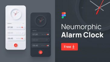 Neumorphic Alarm Clock App UI Figma Resource