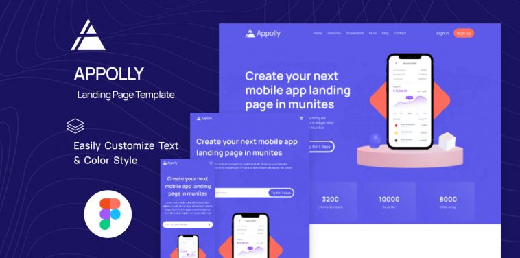Figma Landing Page Template For App