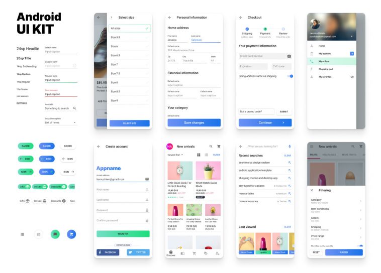 Free UI Library Android Figma Templates