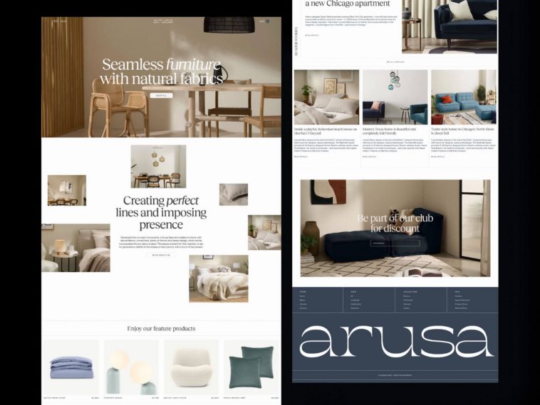 Furniture eCommerce Figma Website Templates Arusa