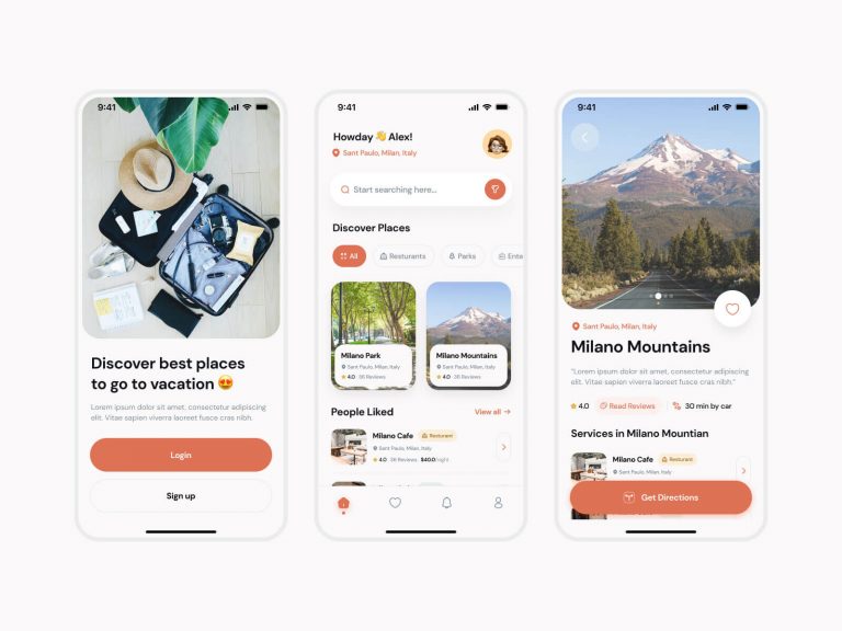 Trip Guide App UI for Free Figma