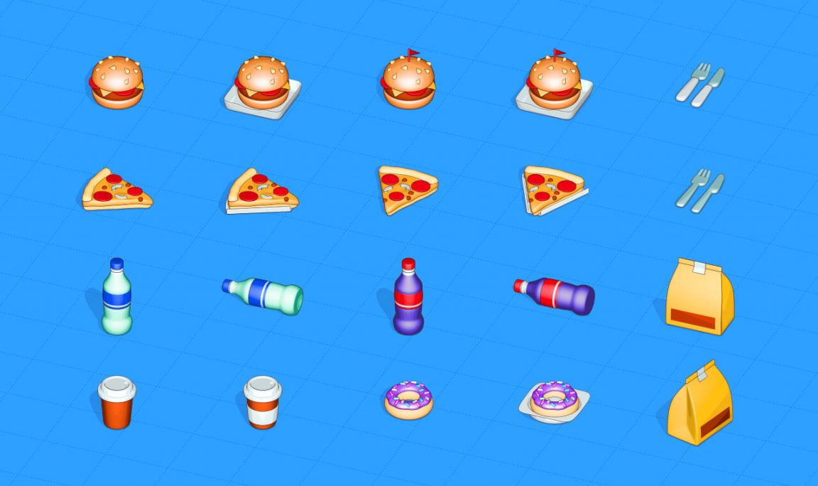 Isometric Food Icons Figma Freebie - Free Figma Template