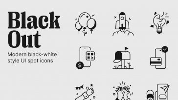 Free Figma Black and White UI Icons – BlackOut