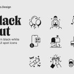 Free Figma Black and White UI Icons – BlackOut