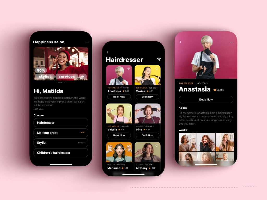 Beauty Salon Finder App UI Design Free Figma Template