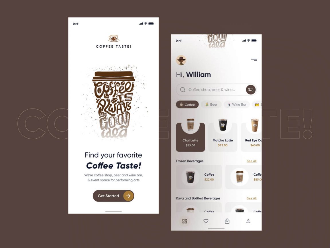 Figma Coffee Mobile App UI Design - Free Figma Template
