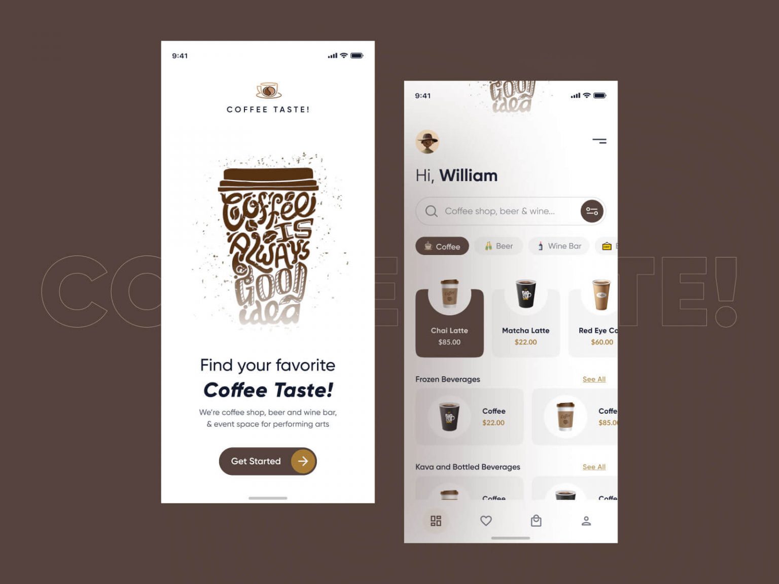Figma Coffee Mobile App UI Design - Free Figma Template
