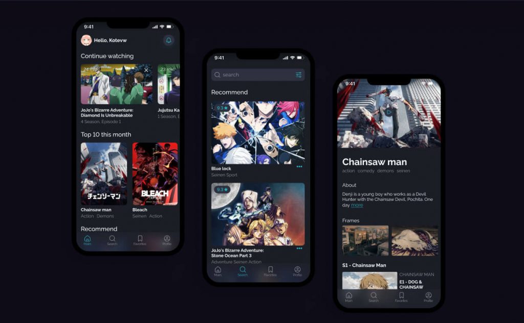 Anime Streaming App Free Figma Template - Free Figma Template